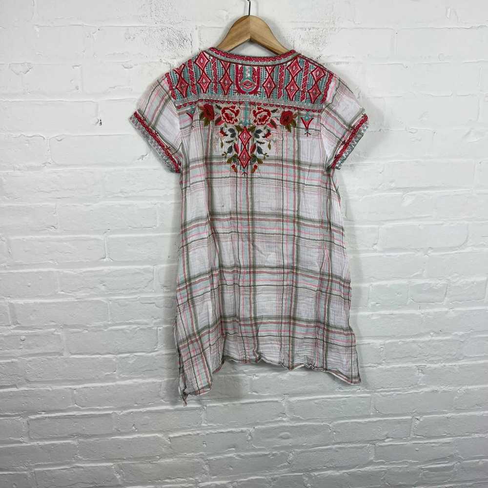 Johnny Was Cyrielle Notched Neck Drape Plaid Top … - image 5