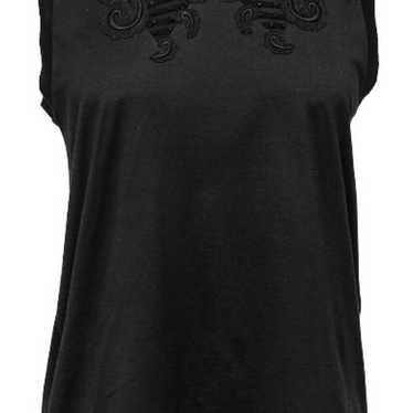 CHLOE T-Shirt Top Black Cotton Beaded Sm - image 1
