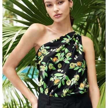 CAMI NYC Darby Silk Bodysuit Kiwi Floral Medium NW