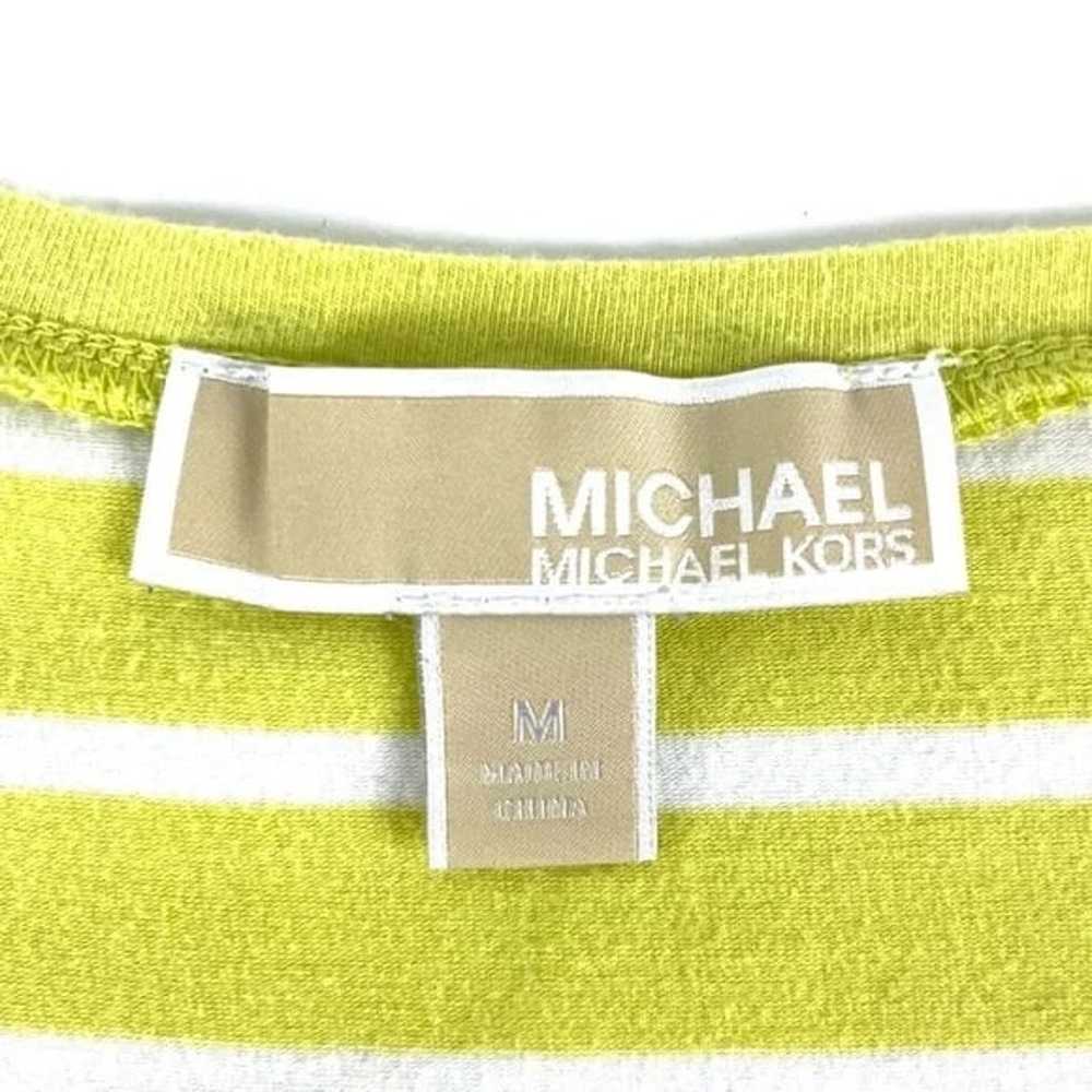 Michael Kors Green Stripe Zipper Shoulder Ruched … - image 4