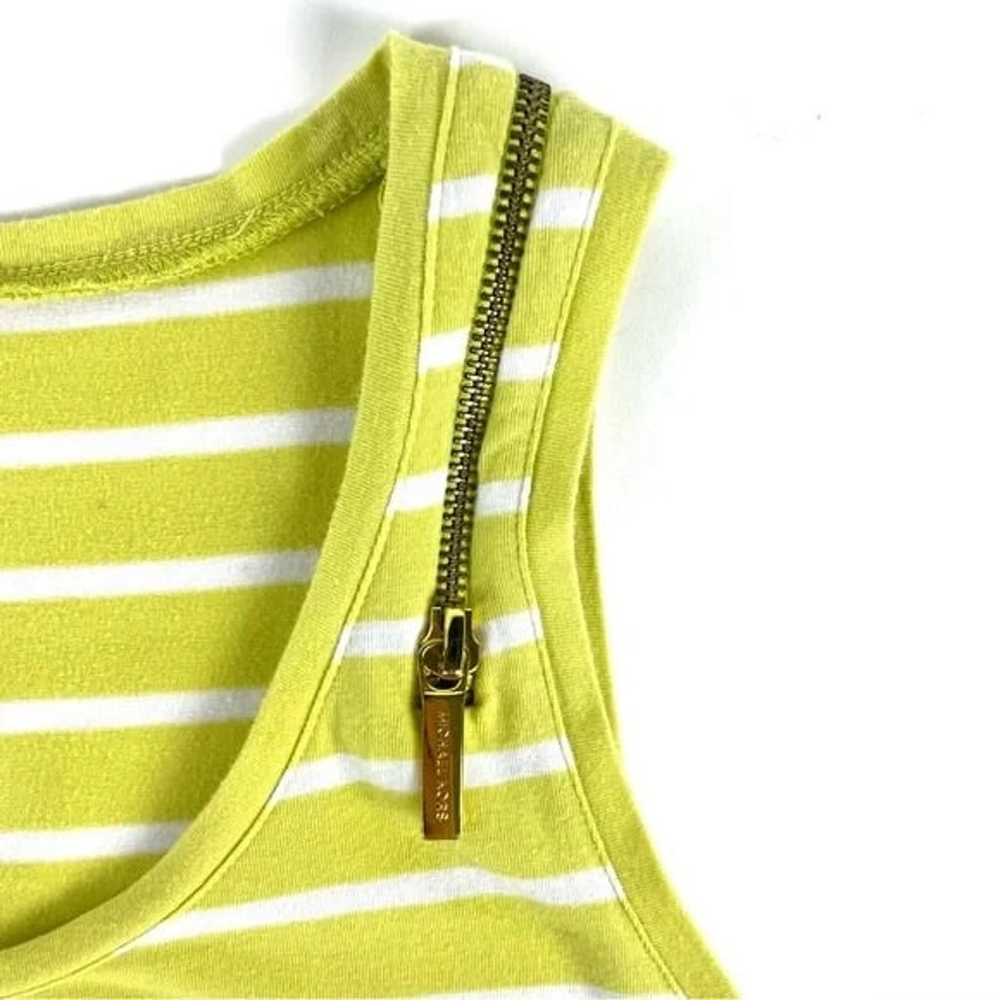 Michael Kors Green Stripe Zipper Shoulder Ruched … - image 5