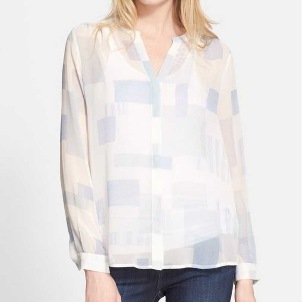 Joie Gudelia B' Color Block Silk Shirt - image 1