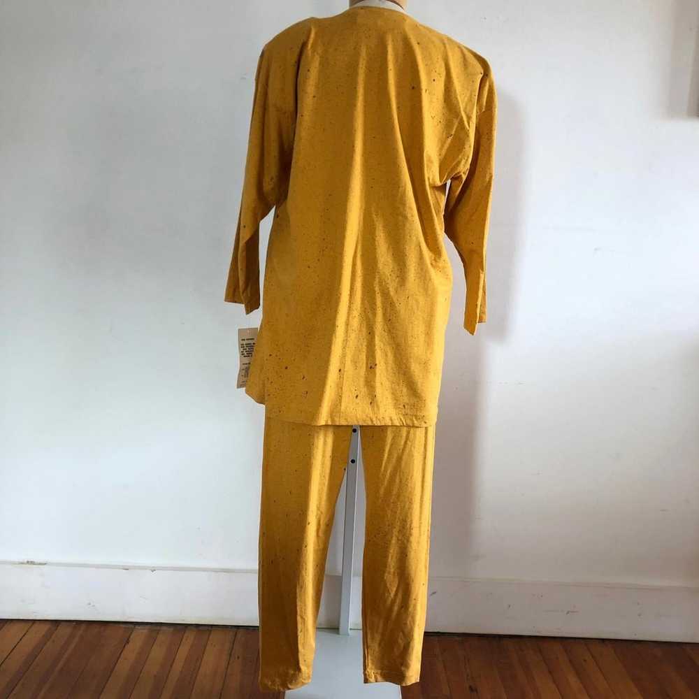 Vintage Hand-Painted Sweatsuit, Yellow 2-Piece Se… - image 7