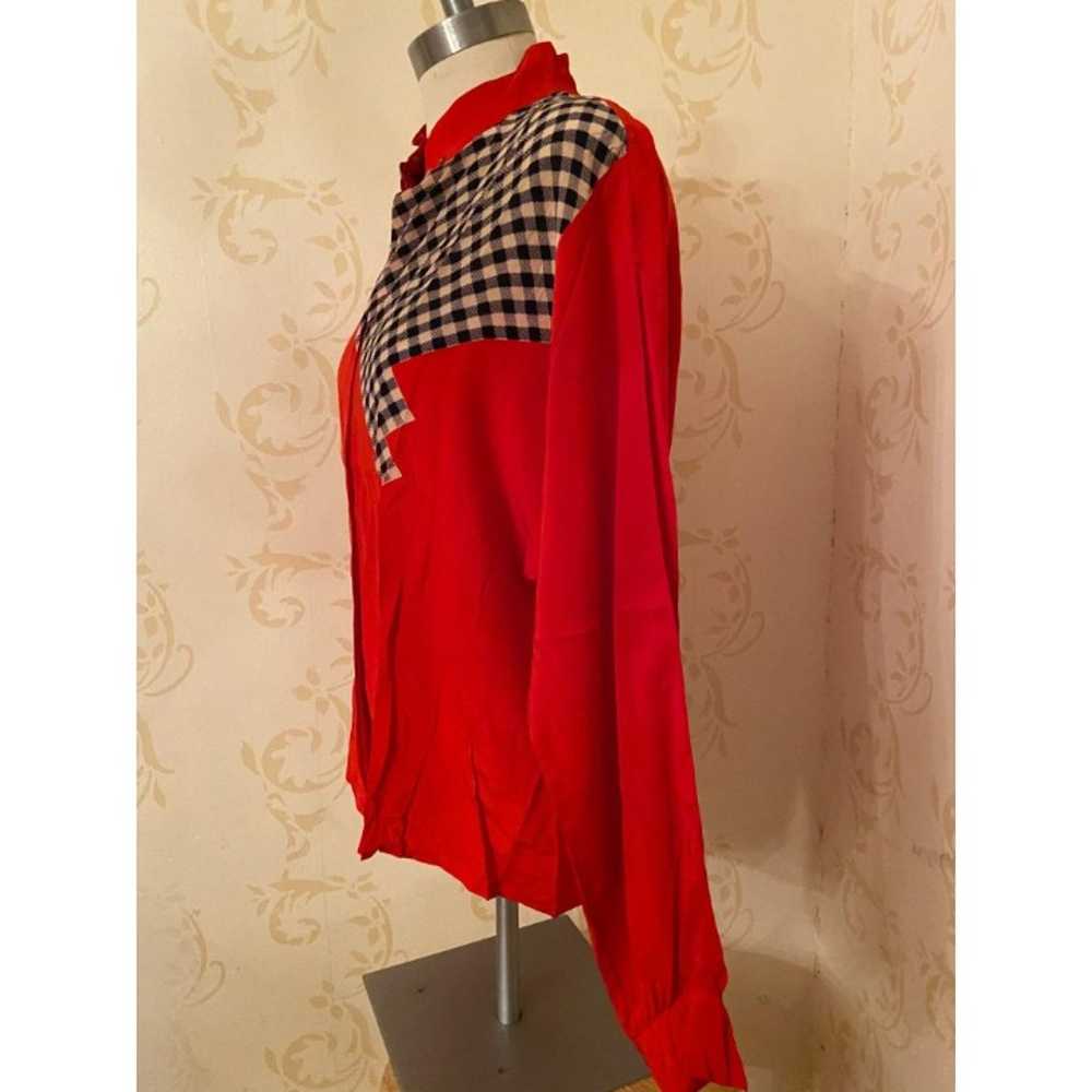 Vintage Chaus 100% Silk Stunning REd Ladies 8 - image 3