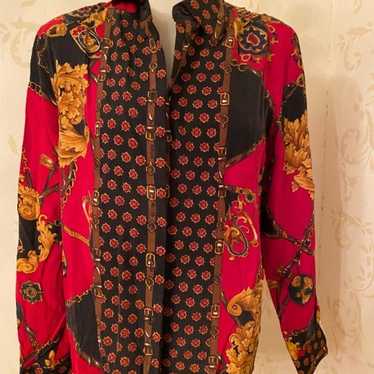 Vintage Talbots 100% Silk Stunning Blouse Ladies … - image 1