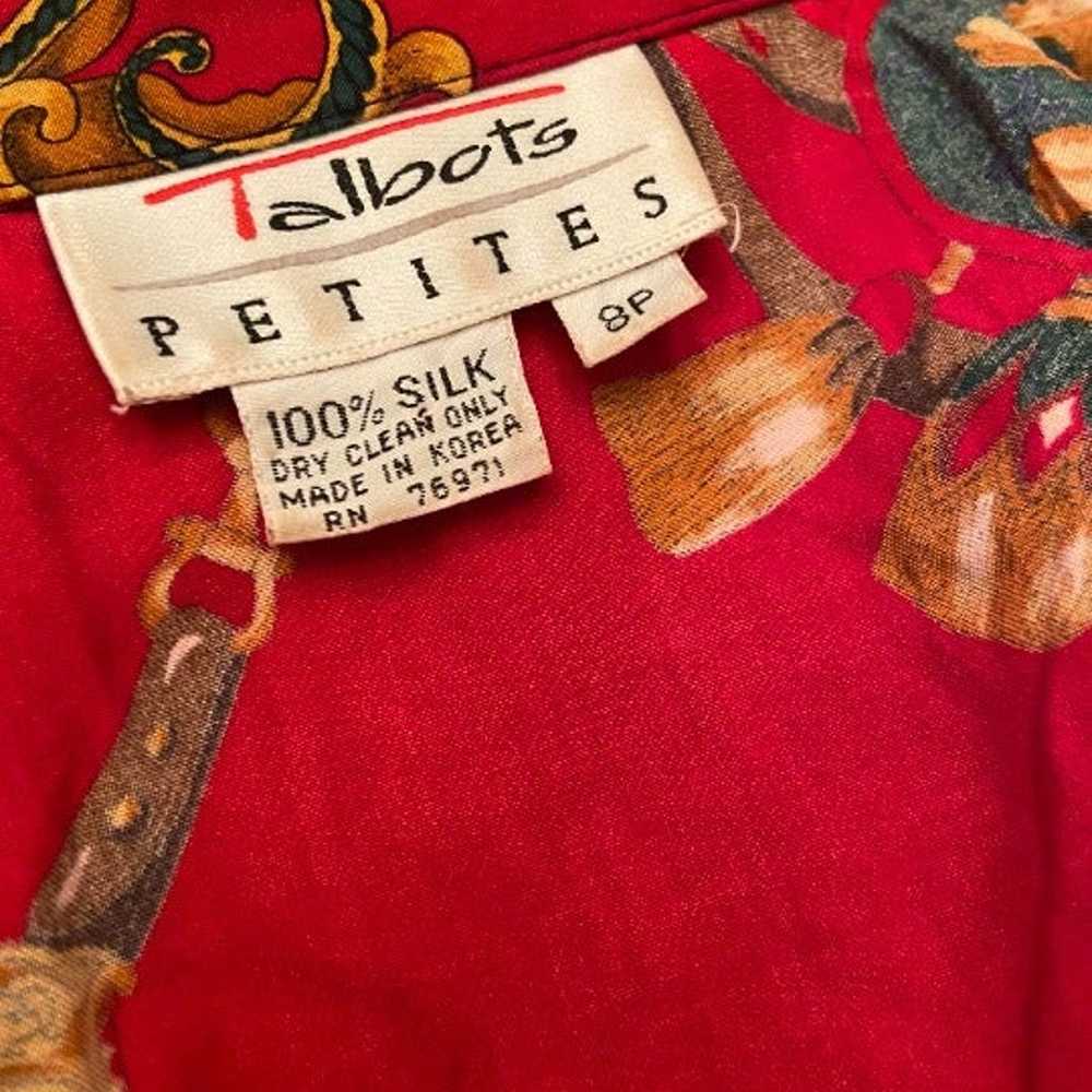 Vintage Talbots 100% Silk Stunning Blouse Ladies … - image 3