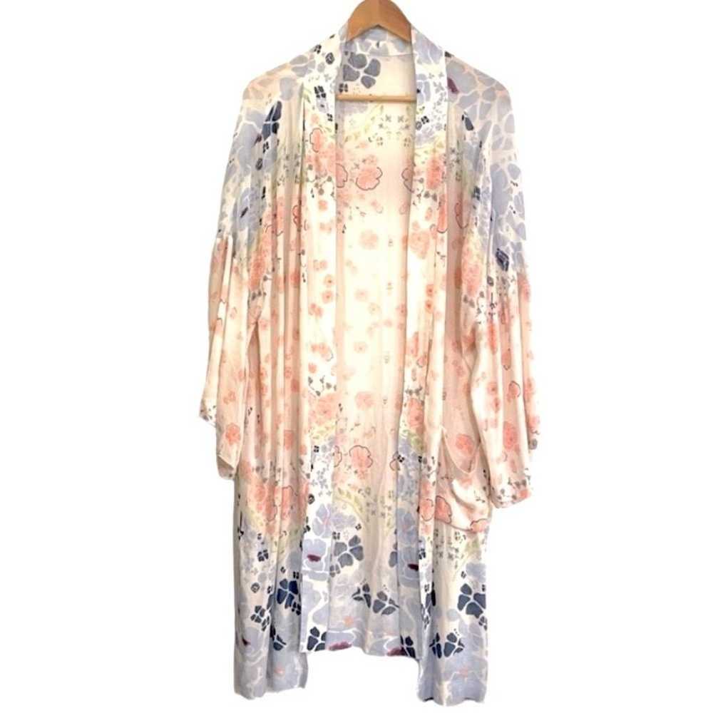 Spiritual Gangster Pastel Floral Gauzy Robe Kimon… - image 4