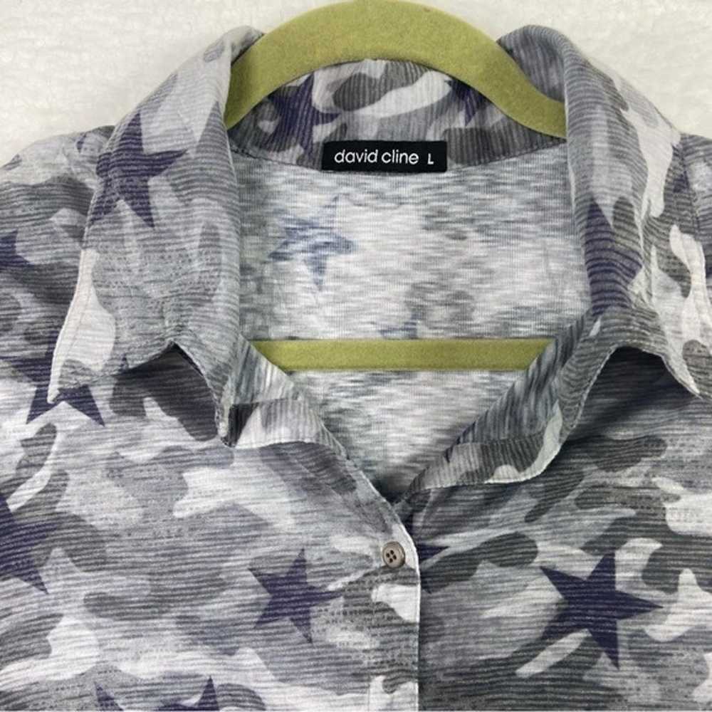 David Cline Shirt collar gray Camo camouflage sta… - image 8