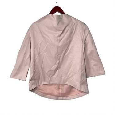 TY-LR blush pink high neck back zip blouse sz L