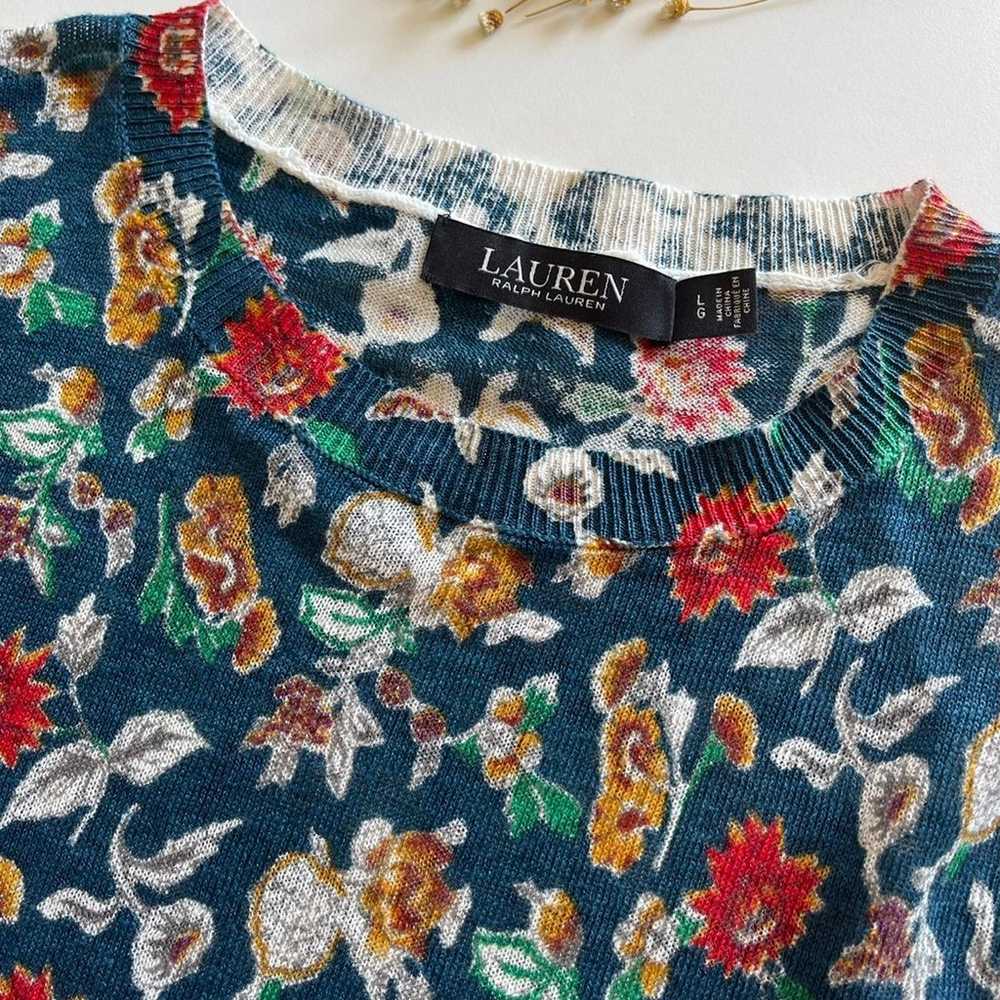 Lauren Ralph Lauren Floral Linen Short-Sleeve Swe… - image 2