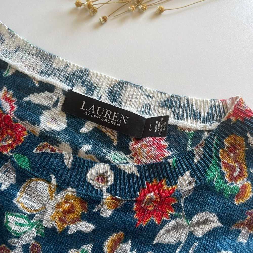 Lauren Ralph Lauren Floral Linen Short-Sleeve Swe… - image 4