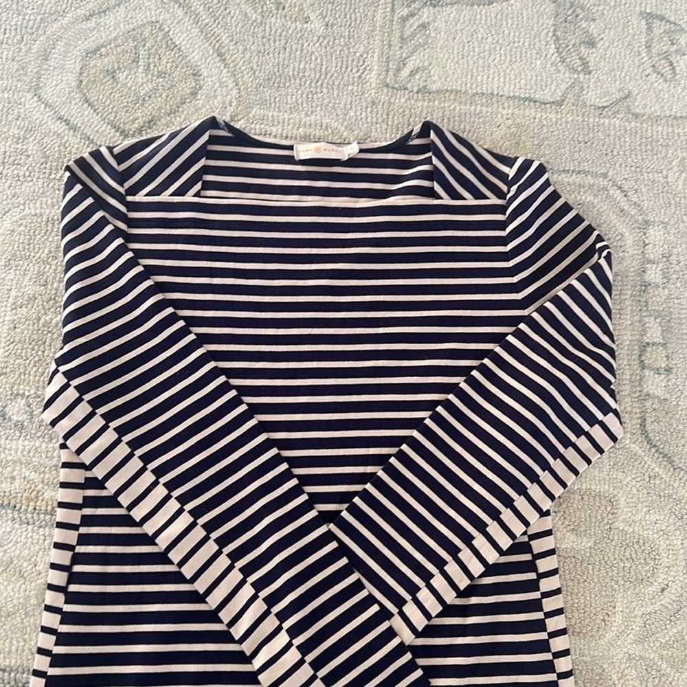 Tory Burch Navy Blue Off-White Striped Dress - image 6