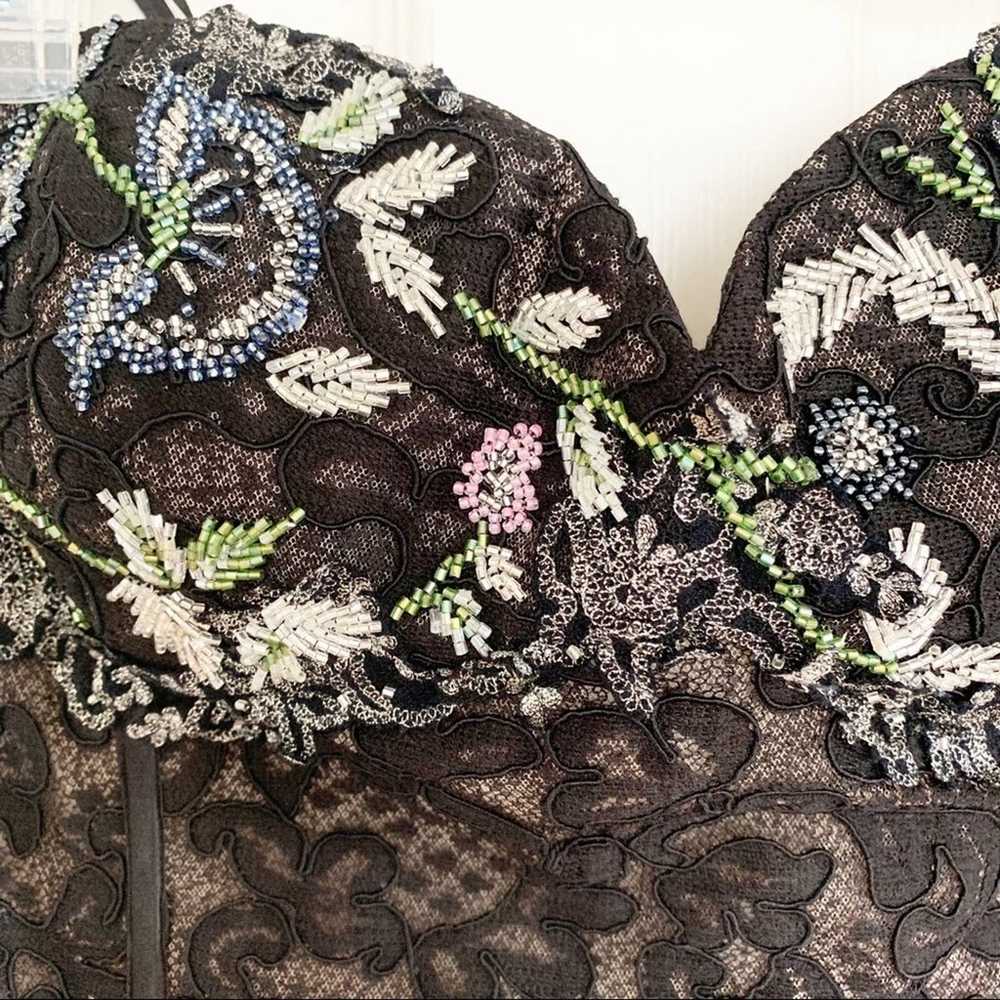 Jovani Black Beaded Lace Vintage Bustier - image 2