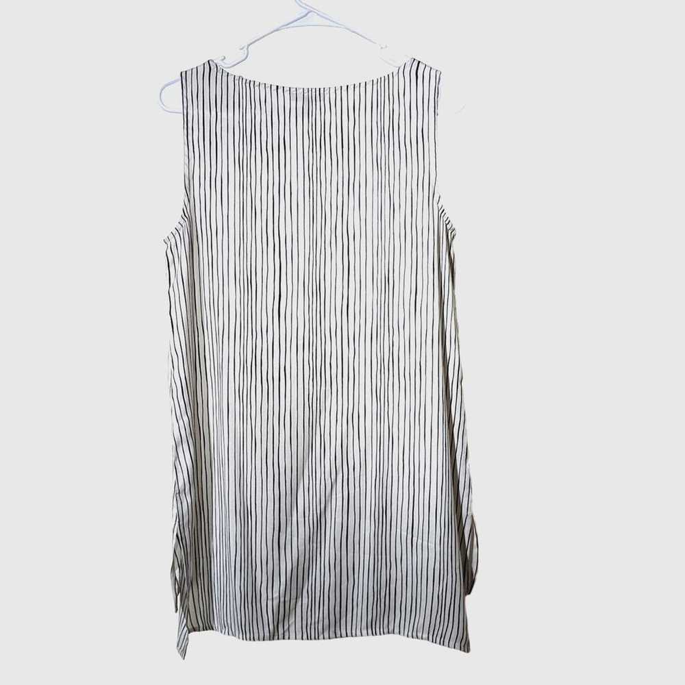 Eileen Fisher Linear Printed Silk Bateau Neck Lon… - image 9