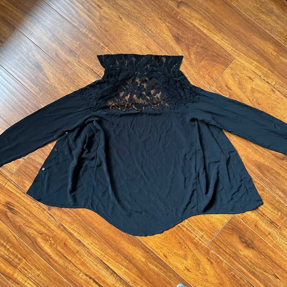 stella mccartney black floral lace 100% silk butt… - image 2