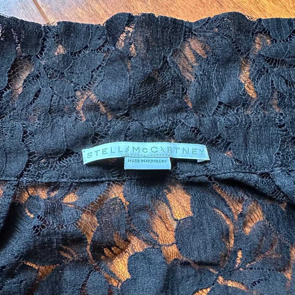 stella mccartney black floral lace 100% silk butt… - image 4
