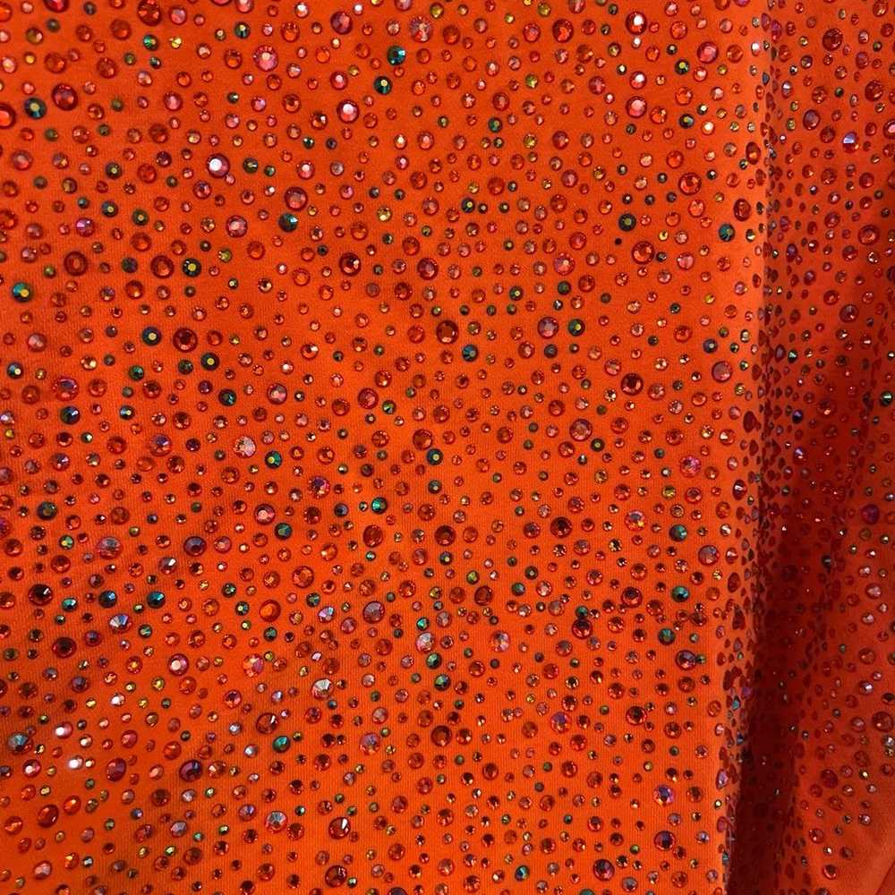 Queen of Sparkles Orange Puff-sleeve Rhinestone T… - image 3