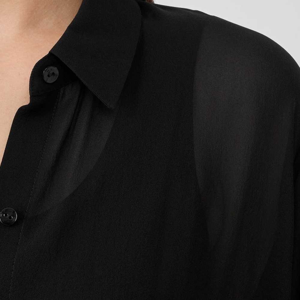 Eileen Fisher Sheer Silk Georgette Classic Collar… - image 5