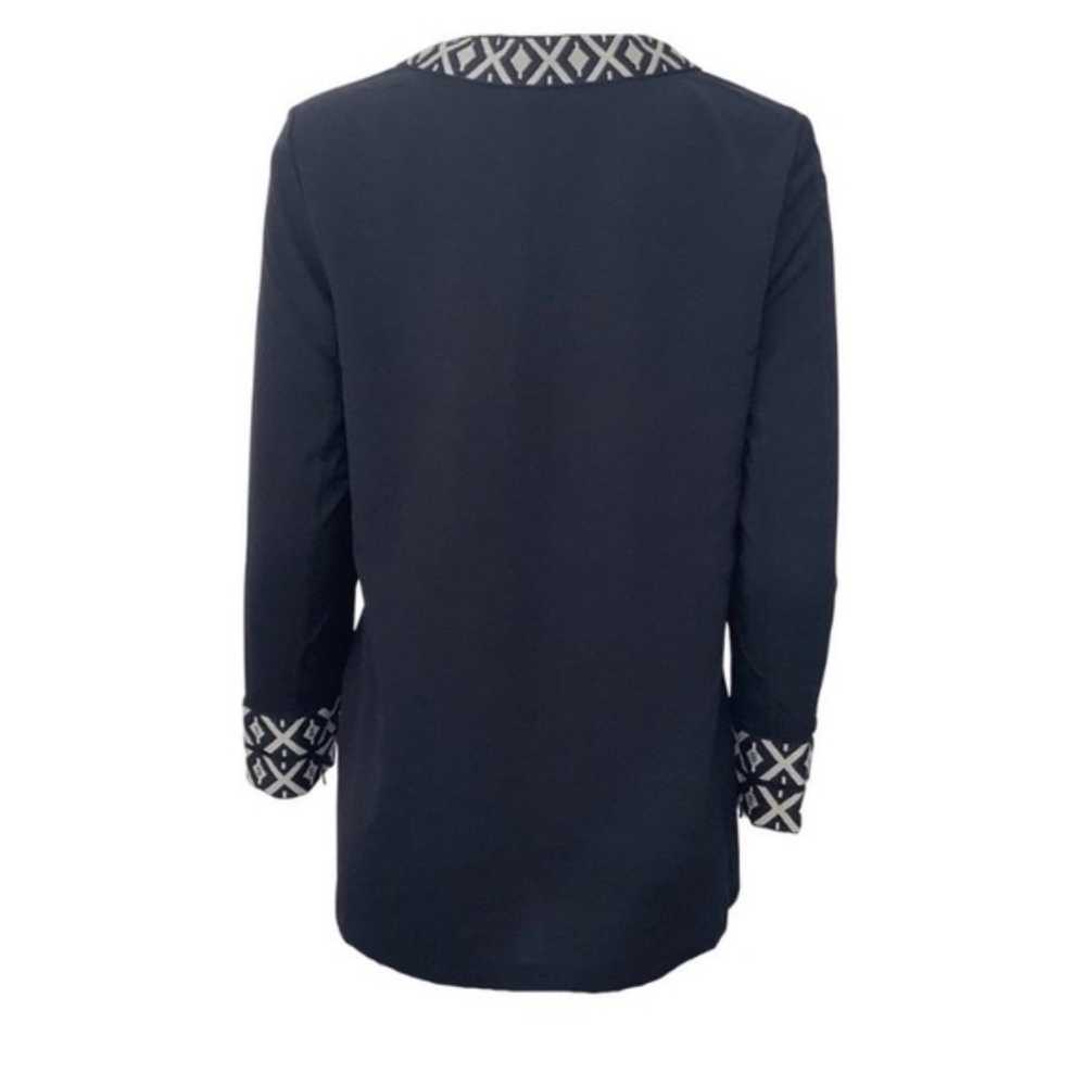 Tory Burch Navy Blue Embroidered Tunic Top Blouse… - image 3