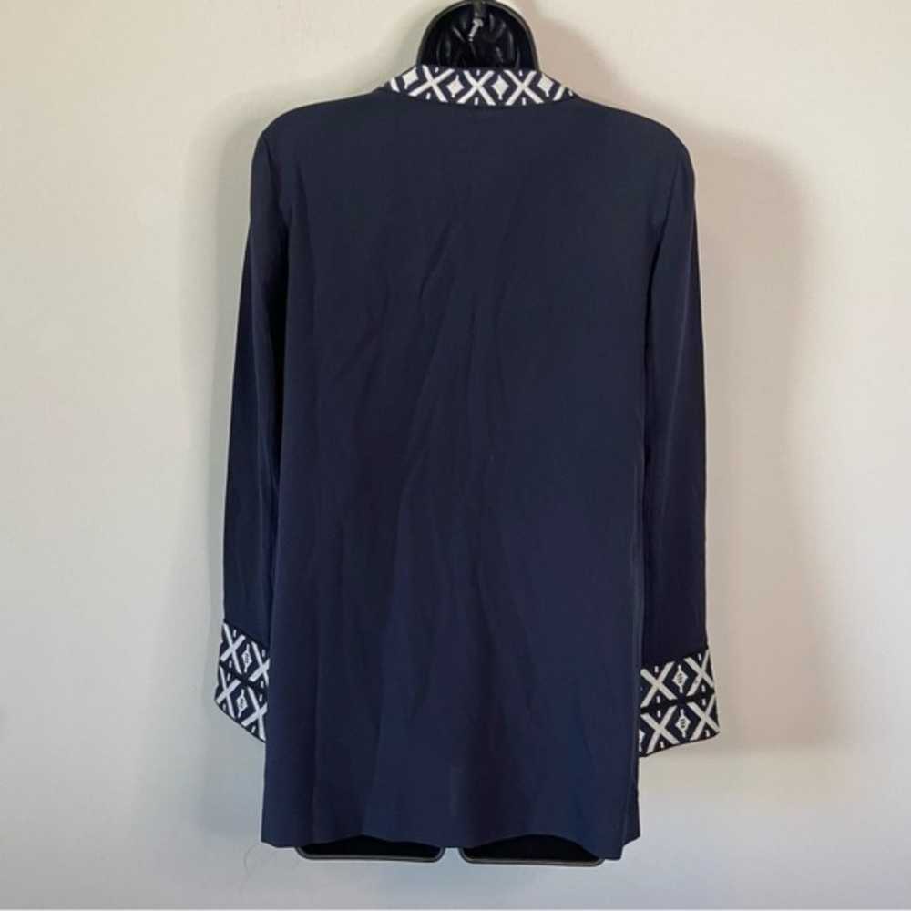 Tory Burch Navy Blue Embroidered Tunic Top Blouse… - image 9