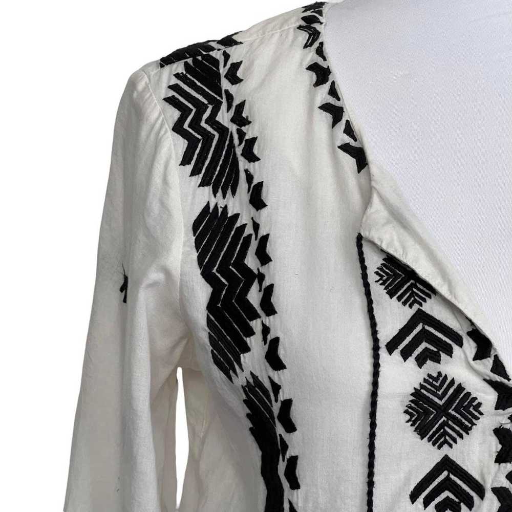 Figue Blouse Top Boho Black White Embroidered Siz… - image 5