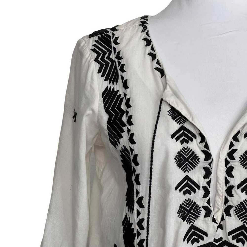 Figue Blouse Top Boho Black White Embroidered Siz… - image 6