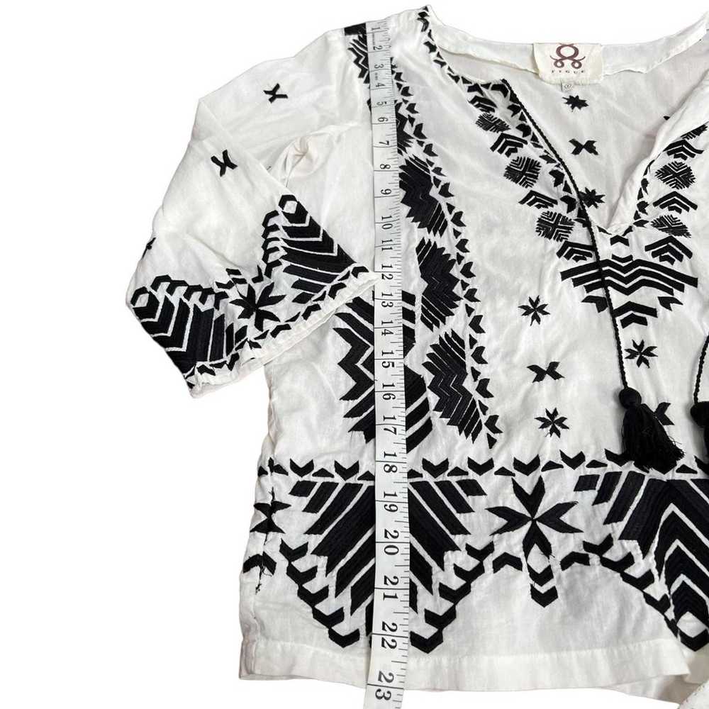 Figue Blouse Top Boho Black White Embroidered Siz… - image 8