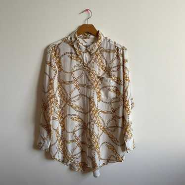 Rare Luxury Gold Chain Silk Button Down by Equipm… - image 1