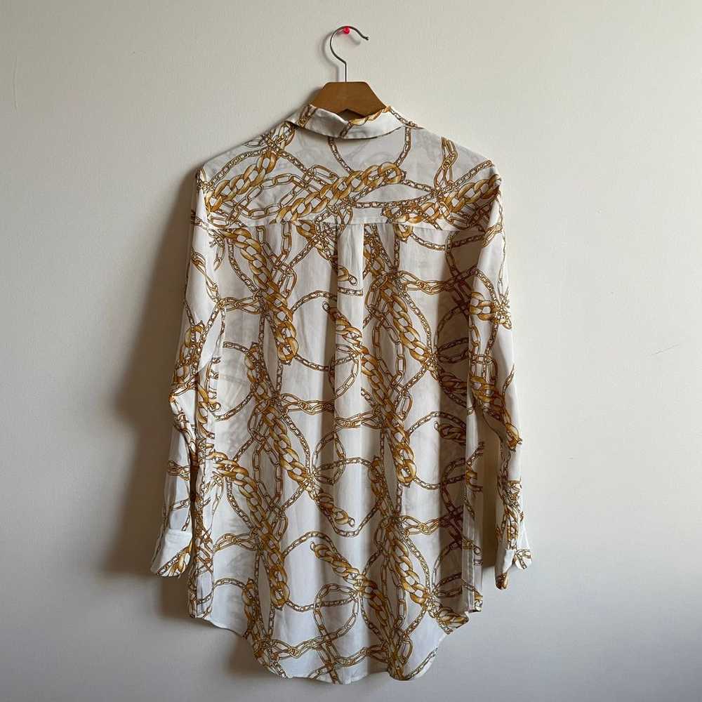 Rare Luxury Gold Chain Silk Button Down by Equipm… - image 2