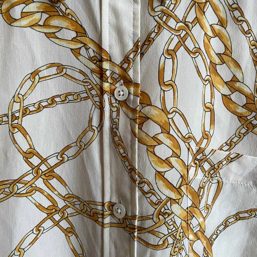 Rare Luxury Gold Chain Silk Button Down by Equipm… - image 4