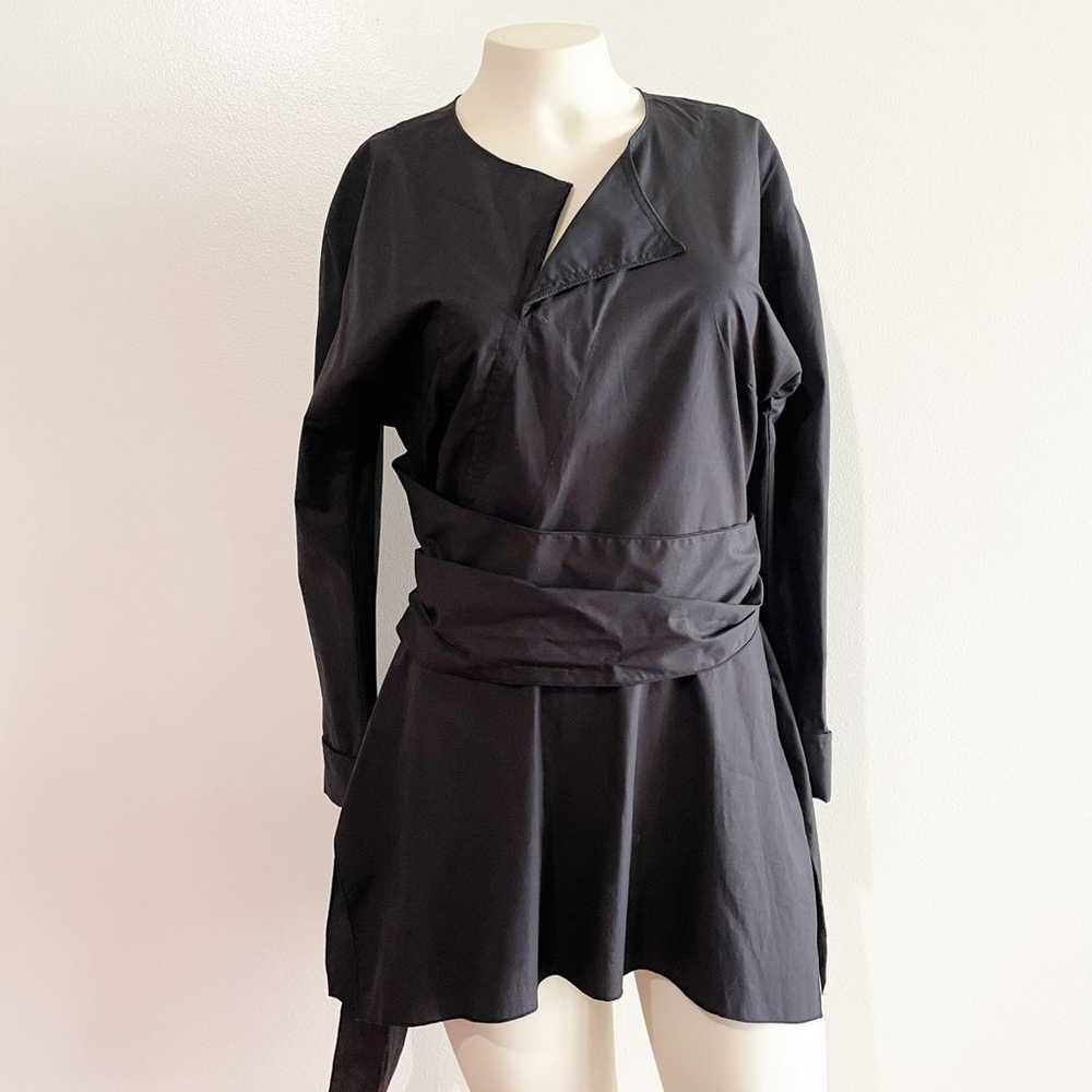 Proenza Schouler black blouse wrap tie waist size… - image 11