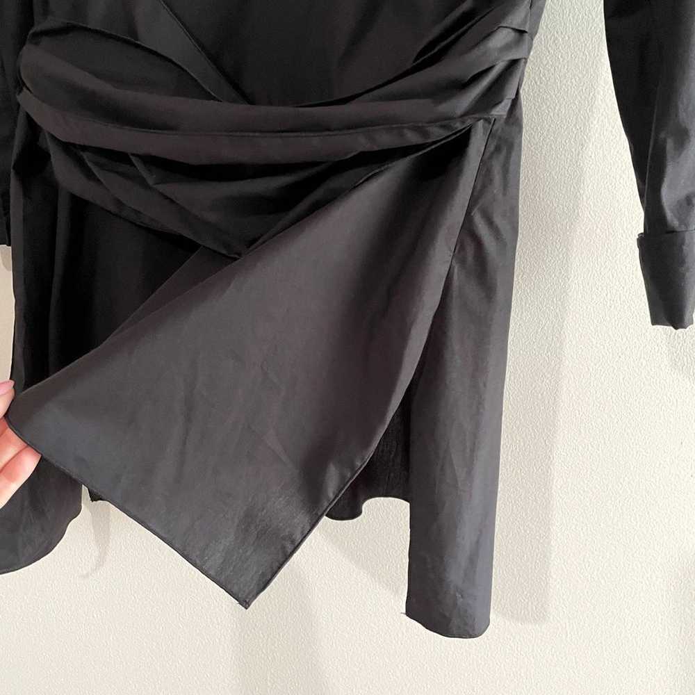Proenza Schouler black blouse wrap tie waist size… - image 6