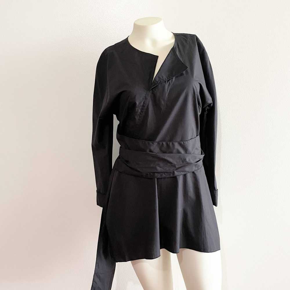 Proenza Schouler black blouse wrap tie waist size… - image 9