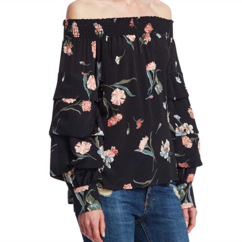 Scripted off shoulder floral blouse - image 1