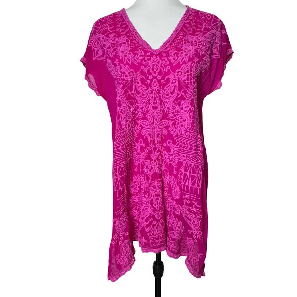 Johnny Was Hot Pink Magenta Tunic Size M - image 1