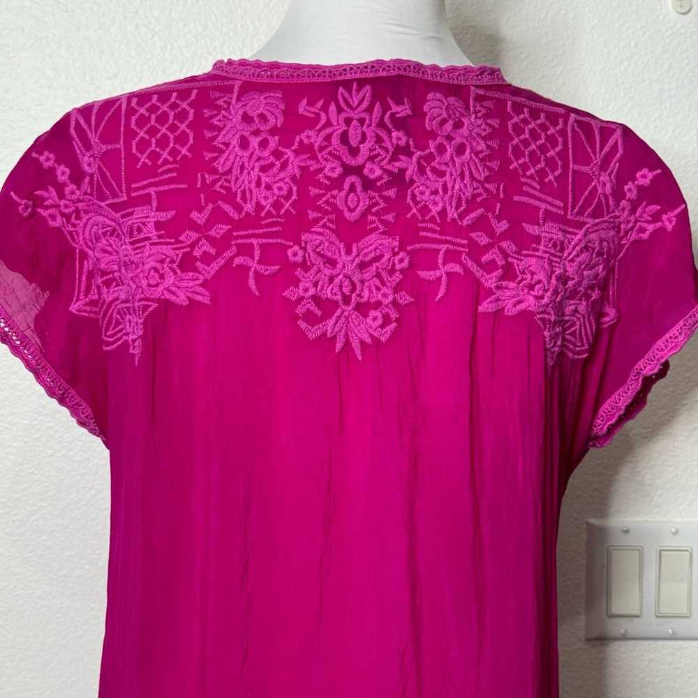 Johnny Was Hot Pink Magenta Tunic Size M - image 5