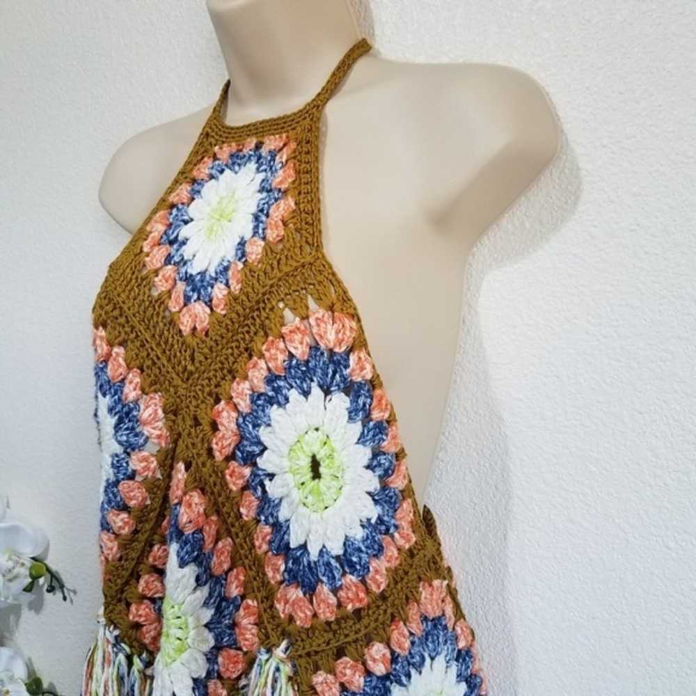 FREE PEOPLE Summer Love Crochet Halter Top Size M… - image 2