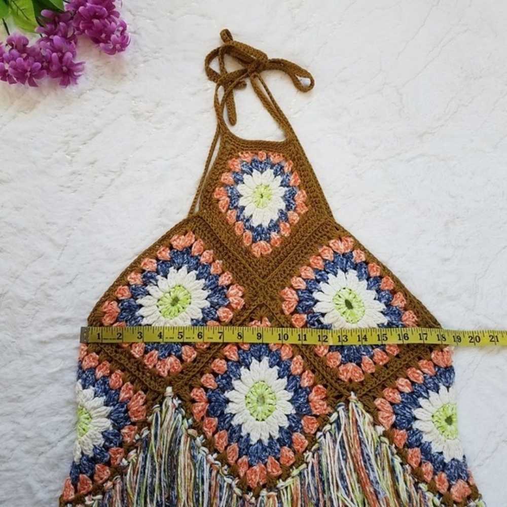 FREE PEOPLE Summer Love Crochet Halter Top Size M… - image 5