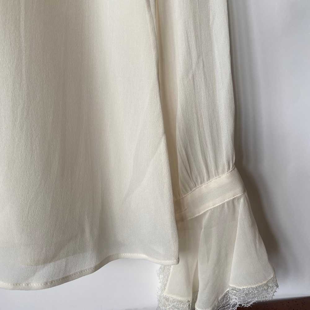 Blumarine off white silk ruffle blouse - image 10