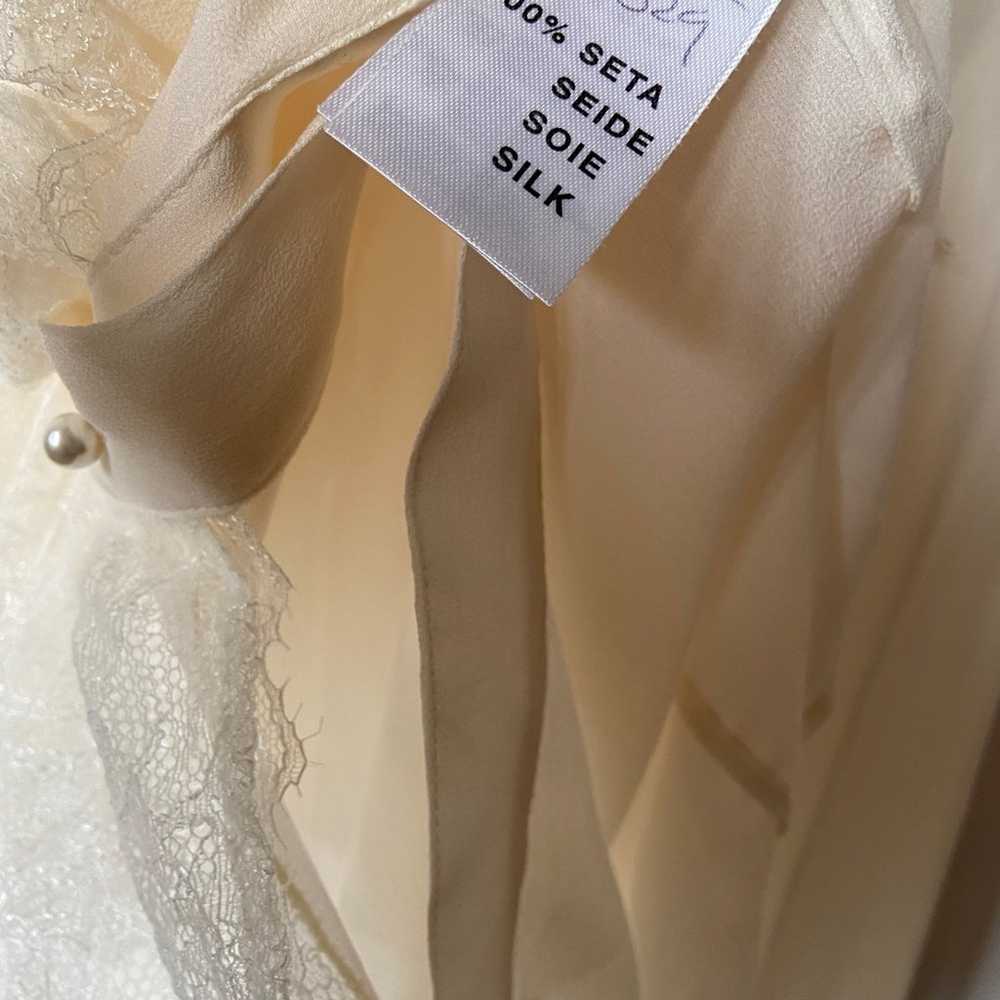 Blumarine off white silk ruffle blouse - image 12