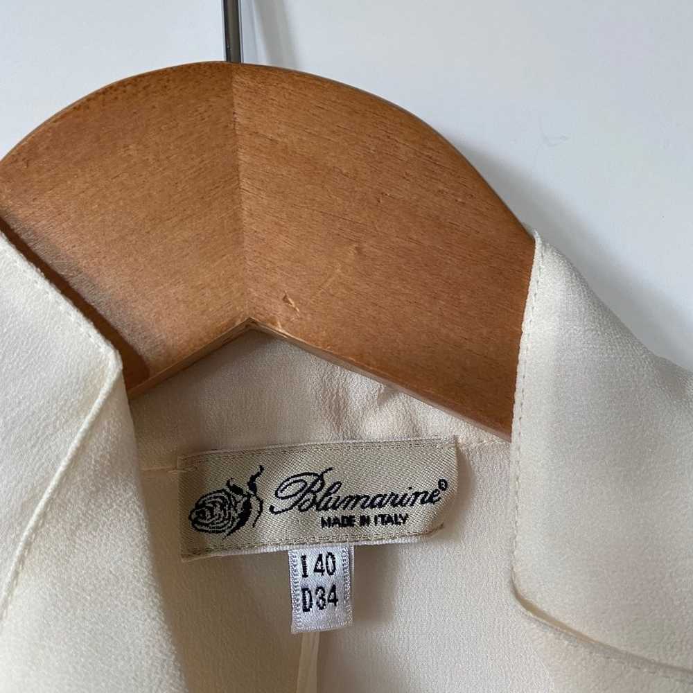 Blumarine off white silk ruffle blouse - image 2