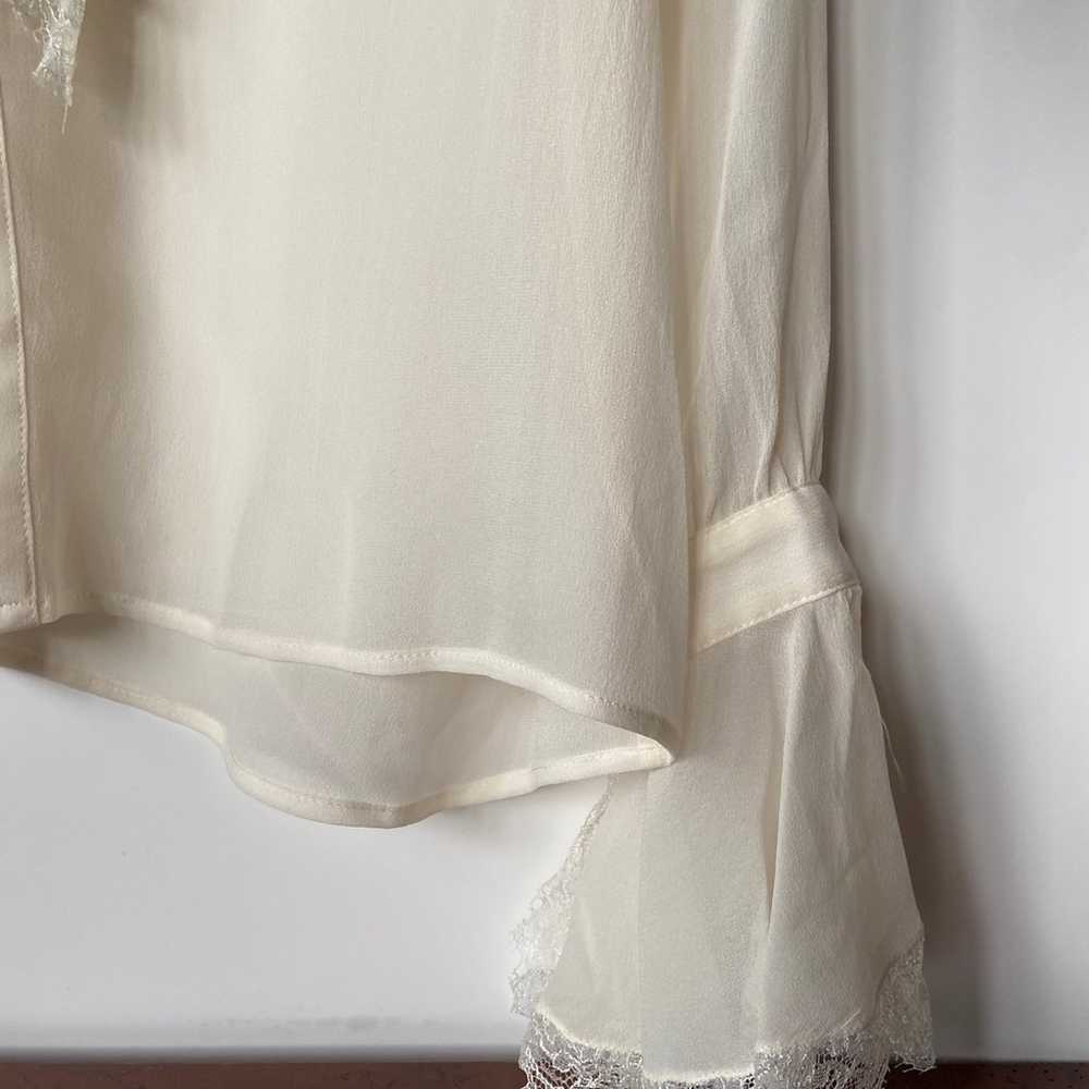 Blumarine off white silk ruffle blouse - image 7