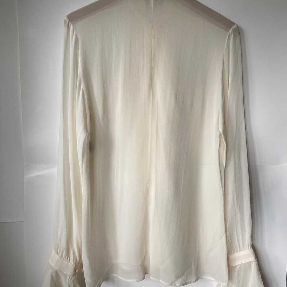 Blumarine off white silk ruffle blouse - image 8