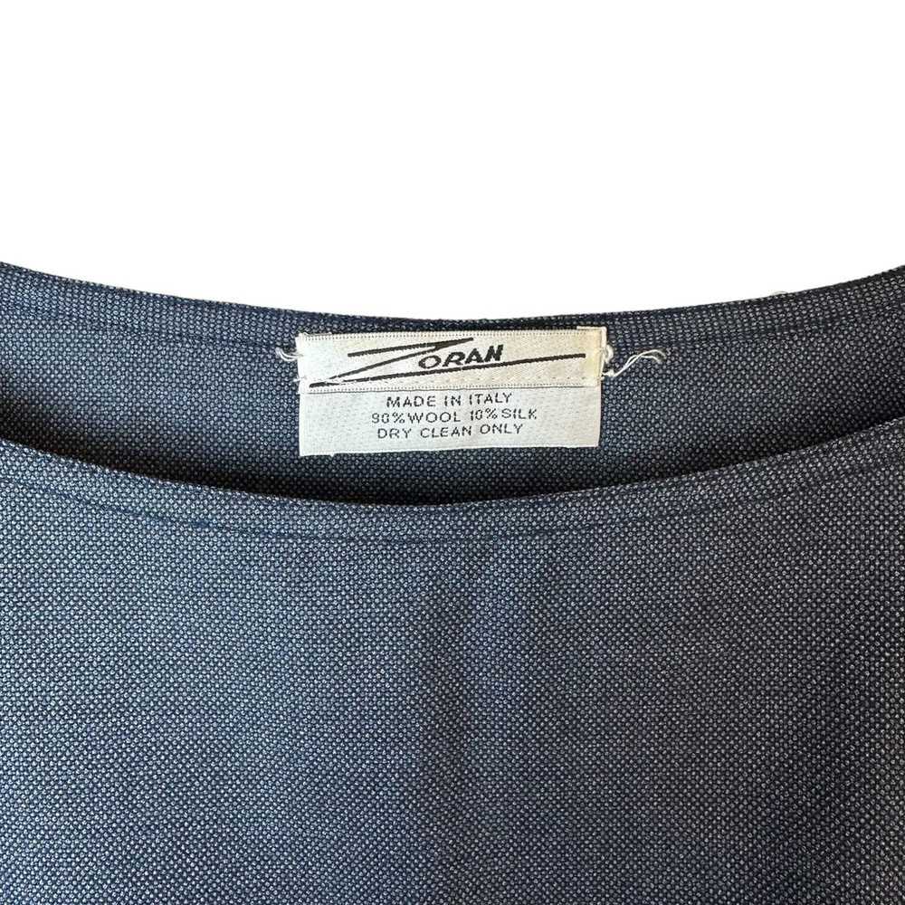 Zoran Rare Blue Silk Wool Blend Boxy Cropped Long… - image 7