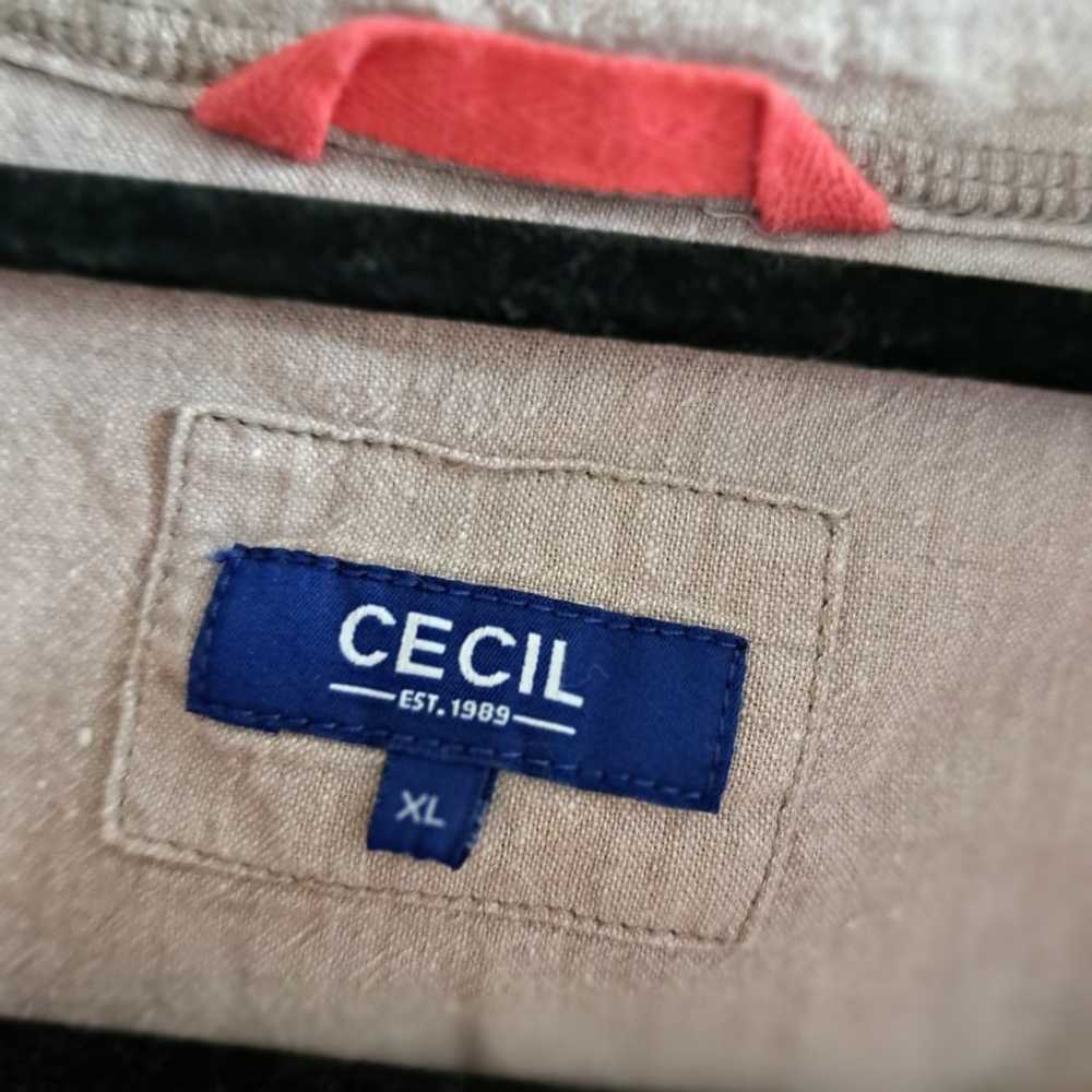 Cecil • Linen Cotton Khaki Tan Zip Safari Roll Ta… - image 3