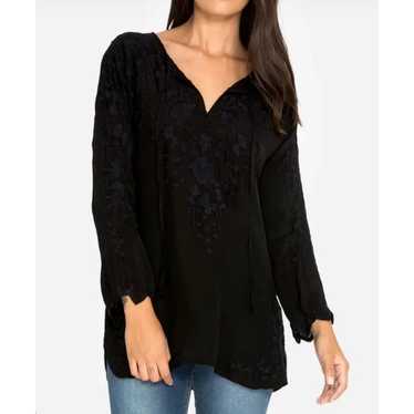Johnny Was Black Butterfly Winter Tunic Embroider… - image 1