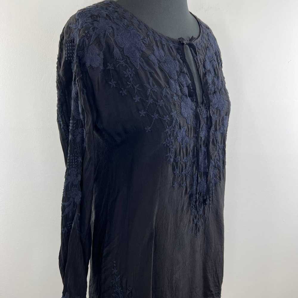 Johnny Was Black Butterfly Winter Tunic Embroider… - image 3