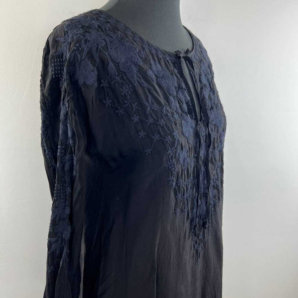 Johnny Was Black Butterfly Winter Tunic Embroider… - image 5