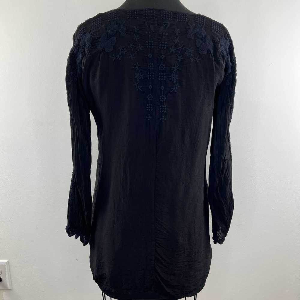 Johnny Was Black Butterfly Winter Tunic Embroider… - image 6