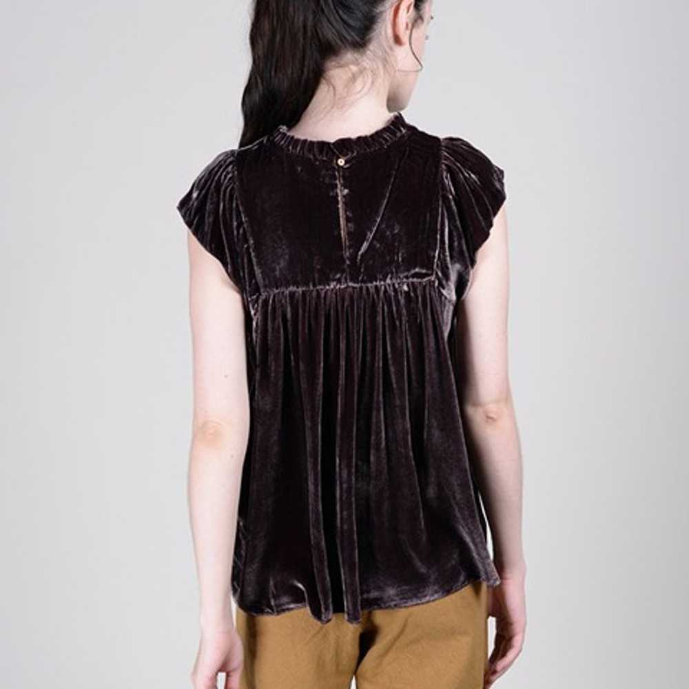 ULLA JOHNSON Golde Velvet Mock Neck Sleeveless Bl… - image 3